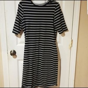 Black & White Striped a new day 1/4 Sleeve Dress